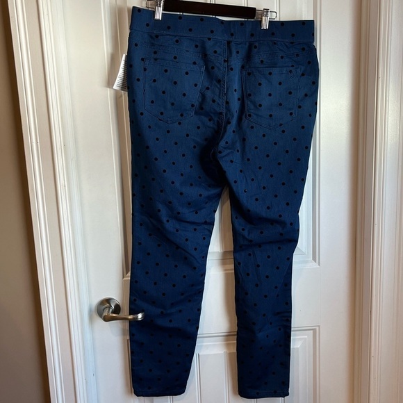 NWT Martha Stewart Polka Dot Knot Denim Jeans 16 blue black - Picture 6 of 9